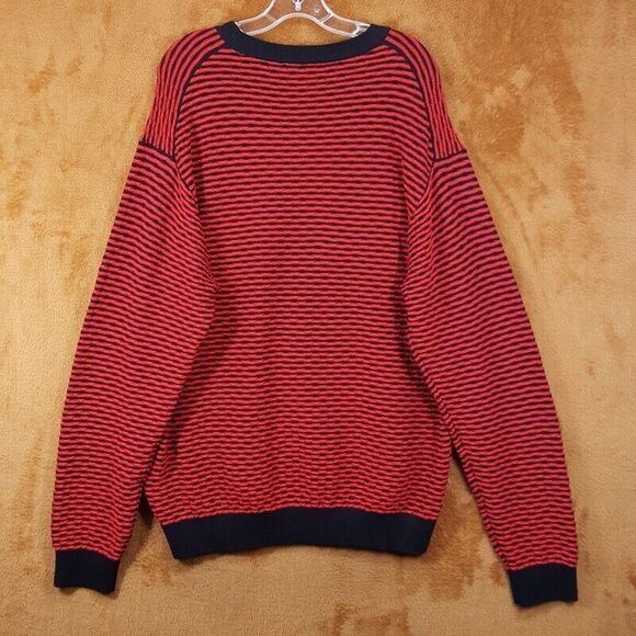 HUGO BOSS Sweater Mens XXL Red Pullover Crew Knit 100% Cotton SONDERSON $178 - Picture 4 of 9